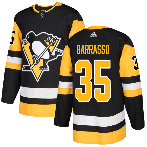 Adidas Men Pittsburgh Penguins 35 Tom Barrasso Black Home Authentic Stitched NHL Jersey